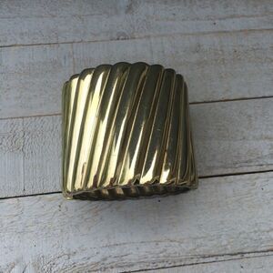 Goldtone Ribbed Wide Cuff Bracelet 3/$20